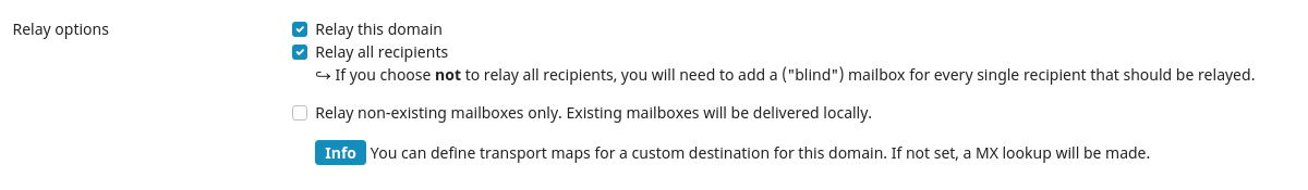 Mailcow relay options